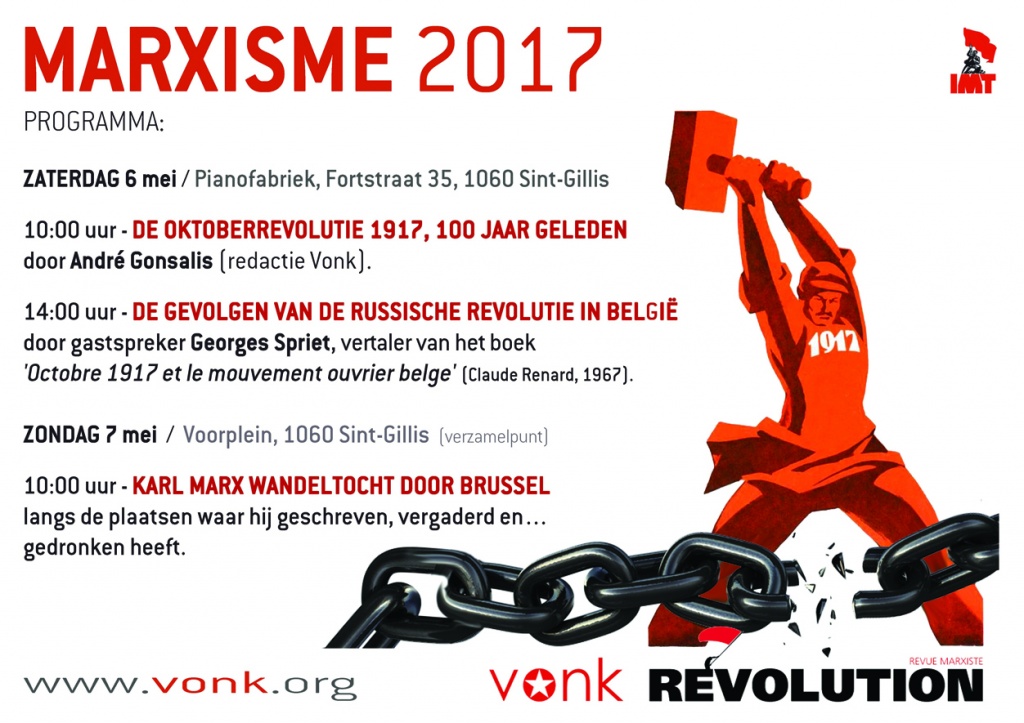 Affiche. Pianofabriek. Conférences révolution russe. Marxisme 2017. Organisateur Vonk. 2017-05-06